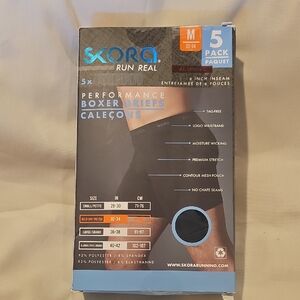 SKORA Men's  Performance Boxer Briefs - 5 Pack  Medium 6 Inch Inseam
